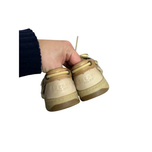 Sperry Top-Sider Boat Shoes Beige Leather 7M Nautical Classic Coastal Preppy - Picture 8 of 9